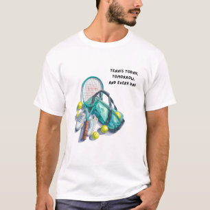 Camiseta Vida de Tênis – Esportes de Aquarela Diários
