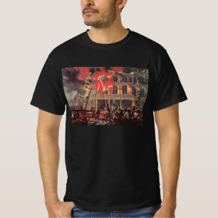 Camiseta Vida de um Bombeiro, Bombeiros Antigos Combatendo 