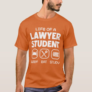 Camiseta Vida de um estudante de direito Dormir Comer Estud