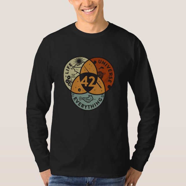 Camiseta Vida Do Diagrama Venn O Universo E Tudo - 42 (Frente)