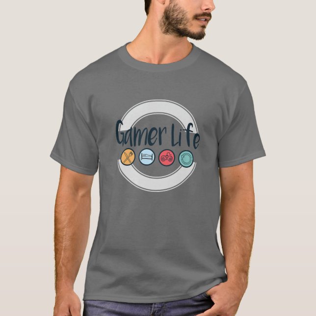 Camiseta Vida do Gamer Video Game Controller Heartbeat (Frente)