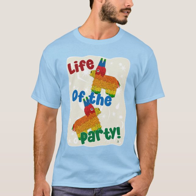 Camiseta Vida Do Partido Engraçado Aniversário Pinata Desig (Frente)