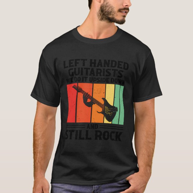 Camiseta Vida Esquerda Engraçada Para Jogadores De Violão D (Frente)