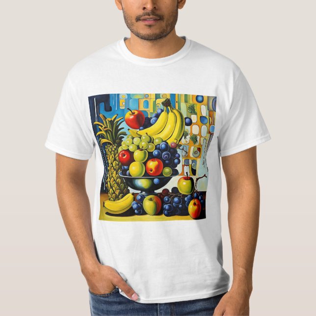Camiseta Vida estática com a fruta 5 (Frente)
