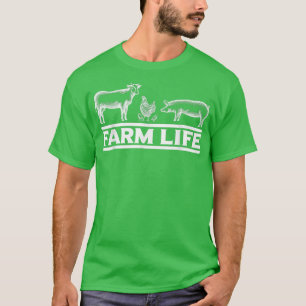 Camiseta Vida fazenda Com Animais Agricultores