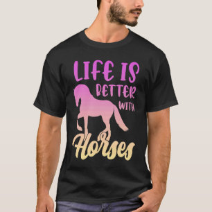Camiseta Vida Fofa É Melhor Com Cavalos Piada De Montar A C