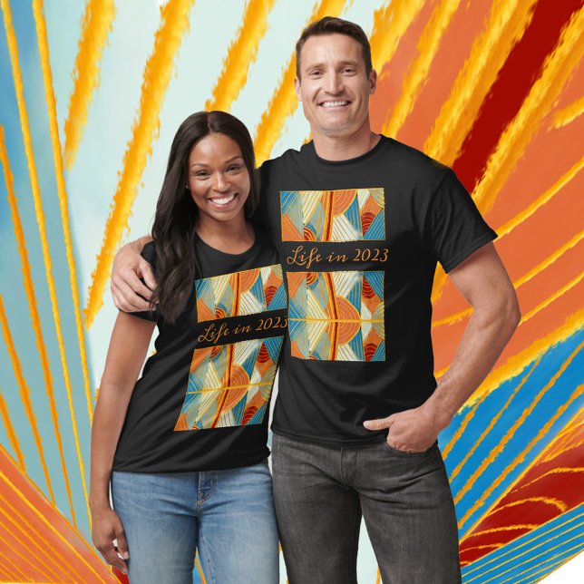 Camiseta Vida Gráfica nas Abstrato e Curvas 2023 (Criador carregado)