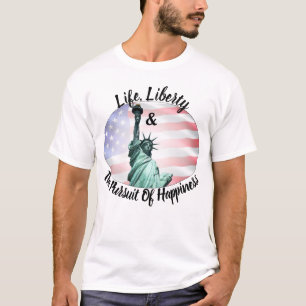 Camiseta Vida, Liberdade E A Busca Da Felicidade