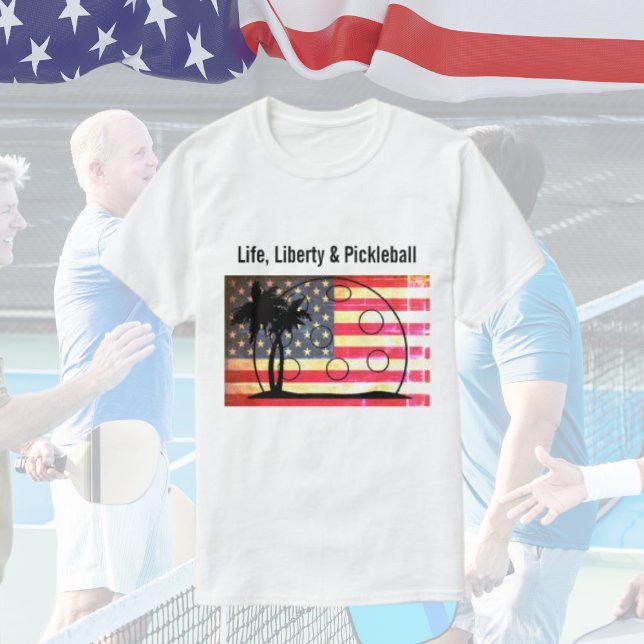 Camiseta Vida Liberdade & Pickleball Divertido (Criador carregado)