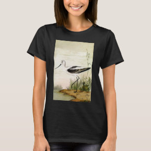 Camiseta Vida Marinha Antiga Aves Litorâneas, Aves Recurvir