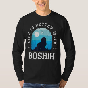 Camiseta Vida Melhor BoShih Vintage Blue Dog Pai Mãe
