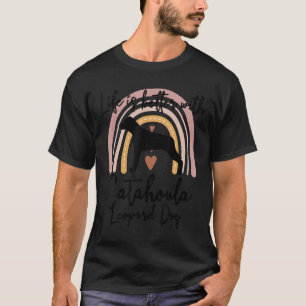 Camiseta Vida Melhor Catahoula Leopard Dog Cão Arco-íris Mu