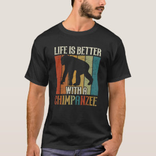 Camiseta Vida Melhor Com A Vida Selvagem Chimpanzee Ape M