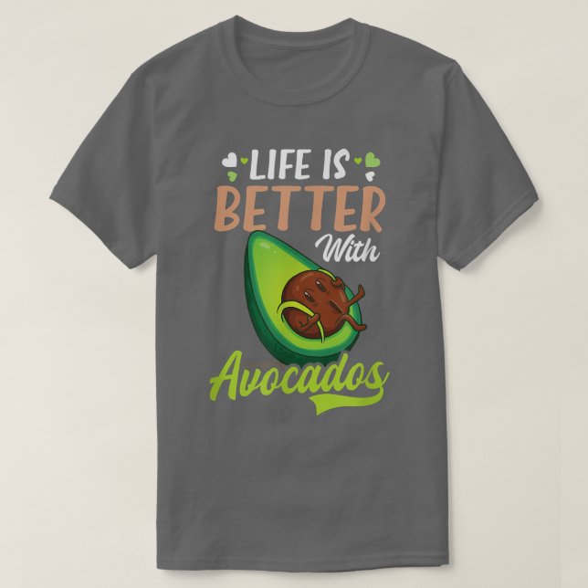 Camiseta Vida melhor com o Avocado Design Avocado (Frente do Design)