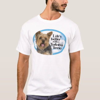 Camiseta Vida melhor com um Yorkie