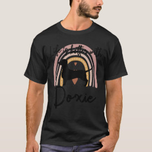 Camiseta Vida Melhor Doxie Rainbow Dog Women