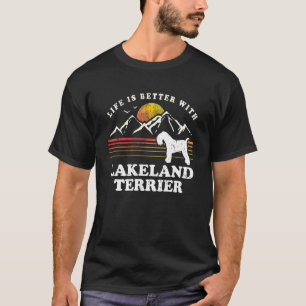 Camiseta Vida Melhor Lakeland Terrier Vintage Cachorro Mãe