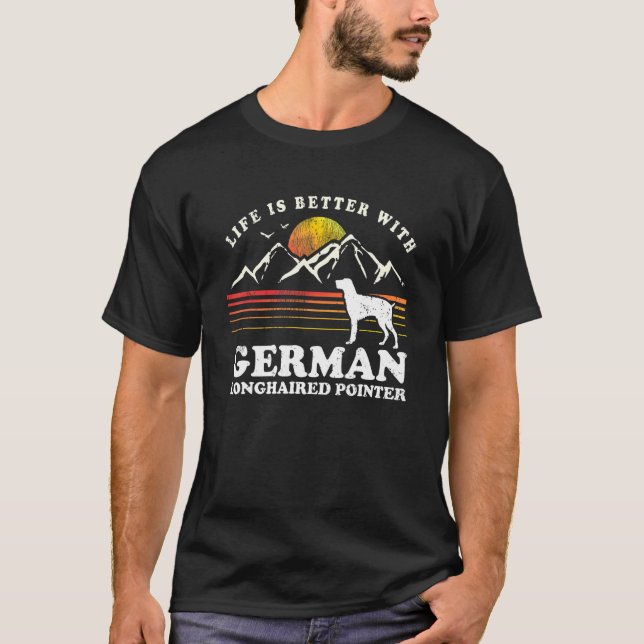 Camiseta Vida Melhor - Ponteiro de Cabeça Longa - Alemão -  (Frente)