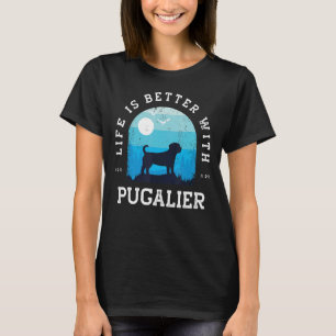 Camiseta Vida Melhor Pugalier Vintage Blue Dog Pai