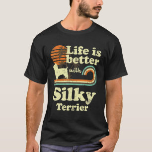 Camiseta Vida Melhor Sensível Terrier Vintage Cachorro Mãe 