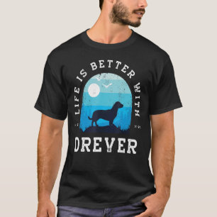 Camiseta Vida Melhor Servidor Vintage Cachorro Azul Pai