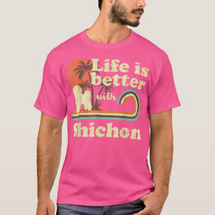 Camiseta Vida Melhor Shichage Cachorro Pai Mãe