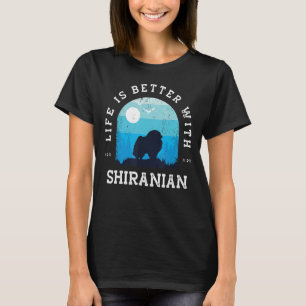 Camiseta Vida Melhor Shiranian Cachorro Azul Cachorro Pai