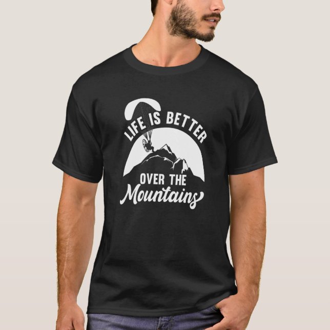 Camiseta Vida Melhor Sobre Paramotor Parapente Montanhas S (Frente)