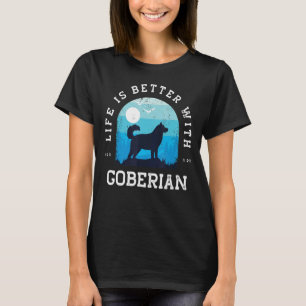 Camiseta Vida Melhor Vintage Goberian Blue Dog Pai