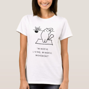 Camiseta "Vida Mindful, Movimento Mindful" Yoga Cat