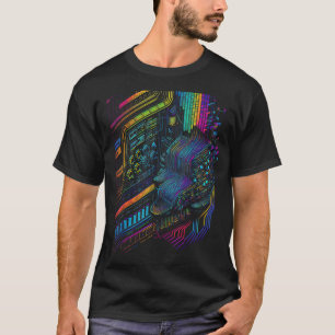 Camiseta Vida modular de música eletrônica do sintetizador
