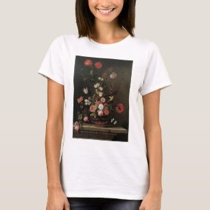 Camiseta Vida Morta Barroca Floral Flores Antigas em Vaso