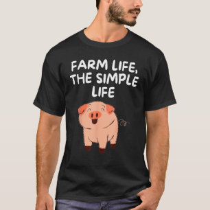 Camiseta Vida na Fazenda A Vida Simples Porco Engraçado Jar