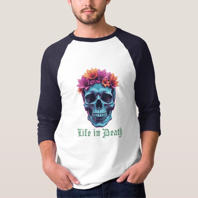 Camiseta Vida na Morte, Bloom em Azul (Frente)