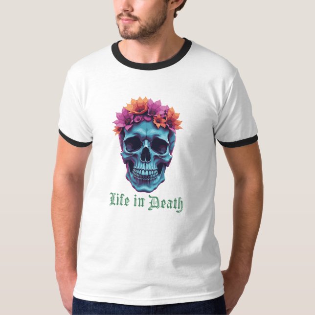 Camiseta Vida na Morte, Bloom em Azul (Frente)
