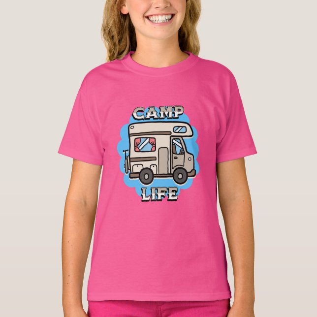 Camiseta Vida no Acampamento | Camper Retrô (Frente)