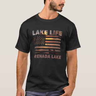 Camiseta Vida no Lago Grenada Lago Cenário Ao Ar Livre Aven