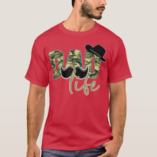 Camiseta Vida pai e Chapéu com Camo para Homens Pais Da Pai