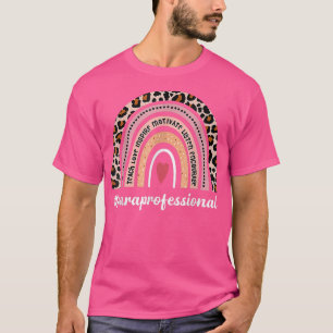 Camiseta Vida Paraprofissional Boho Leopard Arco-Íris De Vo