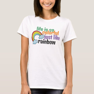 Camiseta Vida personalizável como o arco-íris