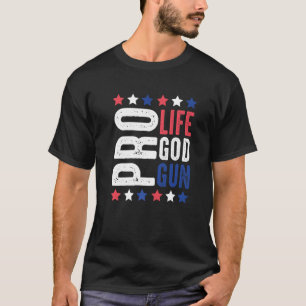 Camiseta Vida Pró Deus Arremessou Estrelas Patrióticas E St