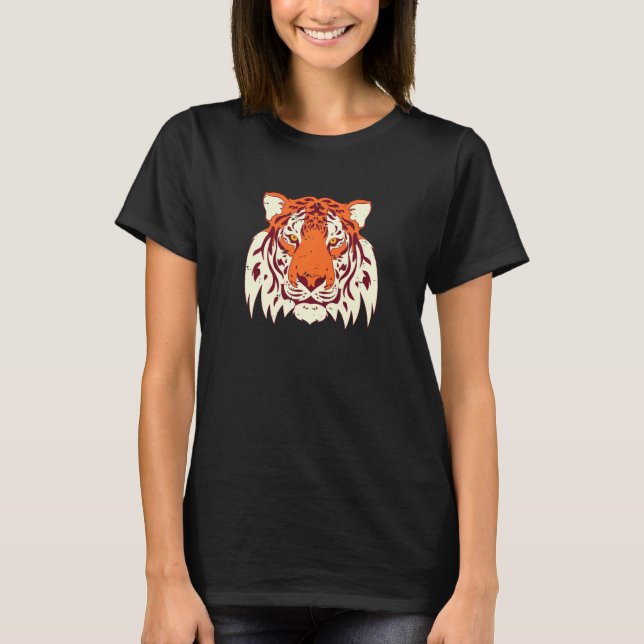 Camiseta Vida Selvagem Ásia Animal Tigre Cabeça Selvagem Ga (Frente)