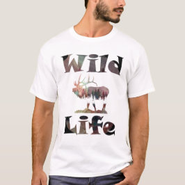 Camiseta Vida selvagem com design de Aquarela de Bugling El