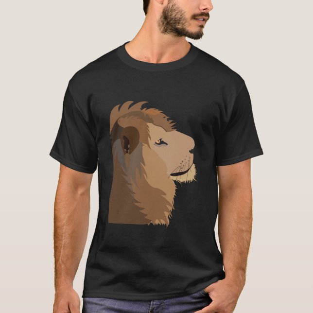 Camiseta Vida Selvagem de Leão Animal (Frente)