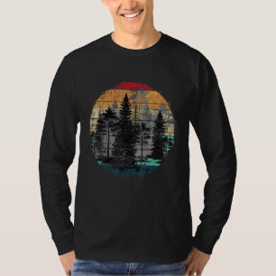 Camiseta Vida Selvagem Fora das Árvores Florestais Retro Na