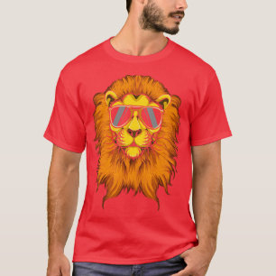 Camiseta Vida Selvagem Leões e óculos Solares Leão