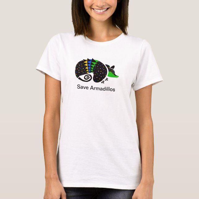 Camiseta Vida Selvagem - Salva-Cute ARMADILLOS - Natureza - (Frente)