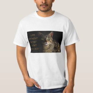 Camiseta Vida sem gatos? Acho que não! Costumar engraçado