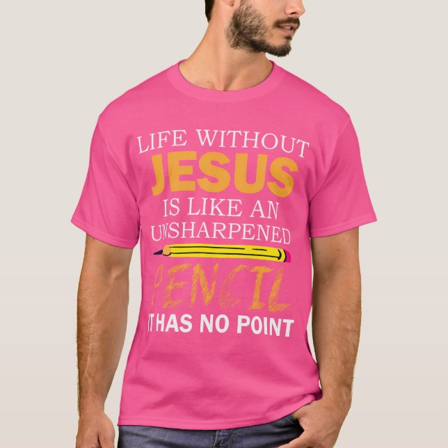 Camiseta Vida sem Jesus Engraçado Fé Religiosa Cristã (Frente)