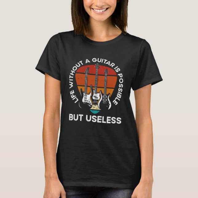 Camiseta Vida Sem Um Violão É Possível Mas Sem Sentido Gu (Frente)